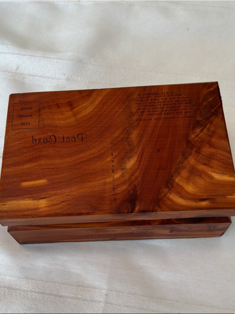 Wooden Keepsake Box - Warm Brown Grain cedar trinket box